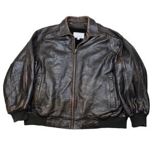 Wilsons M.Julian Leather Bomber Jacket Mens Large Brown 90's Y2K Baggy MJ-79
